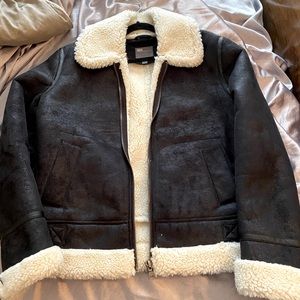 ASOS Design Men Faux Sherling Jacket Black